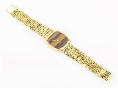 Vacheron Constantin,: 18ct yellow gold case, bracelet and clasp, automatic movement, tigerseye dial, case numbered 478164 total weight 74 grams