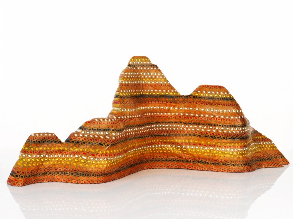 Lionel Bawden (b. 1974), Striated Landscape - Sunse: coloured Staedtler pencils, epoxy resin and linseed oil 24 x 63 x 30 cm Grantpirrie, Sydney, Winner ABN AMRO Emerging Artist Award 2004, ABN AMRO, Sydney, Royal Bank of Scotland, Sydney PLEASE NOTE G.