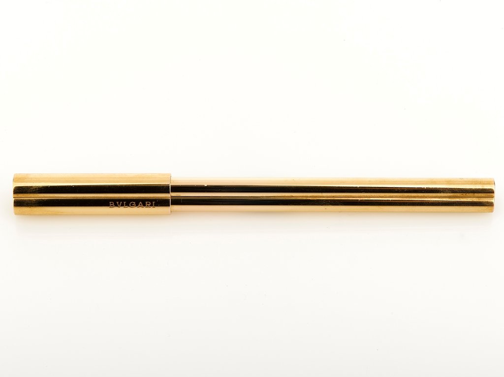 Bvlgari: Bvlgari gold plated, clover shaped ballpoint pen