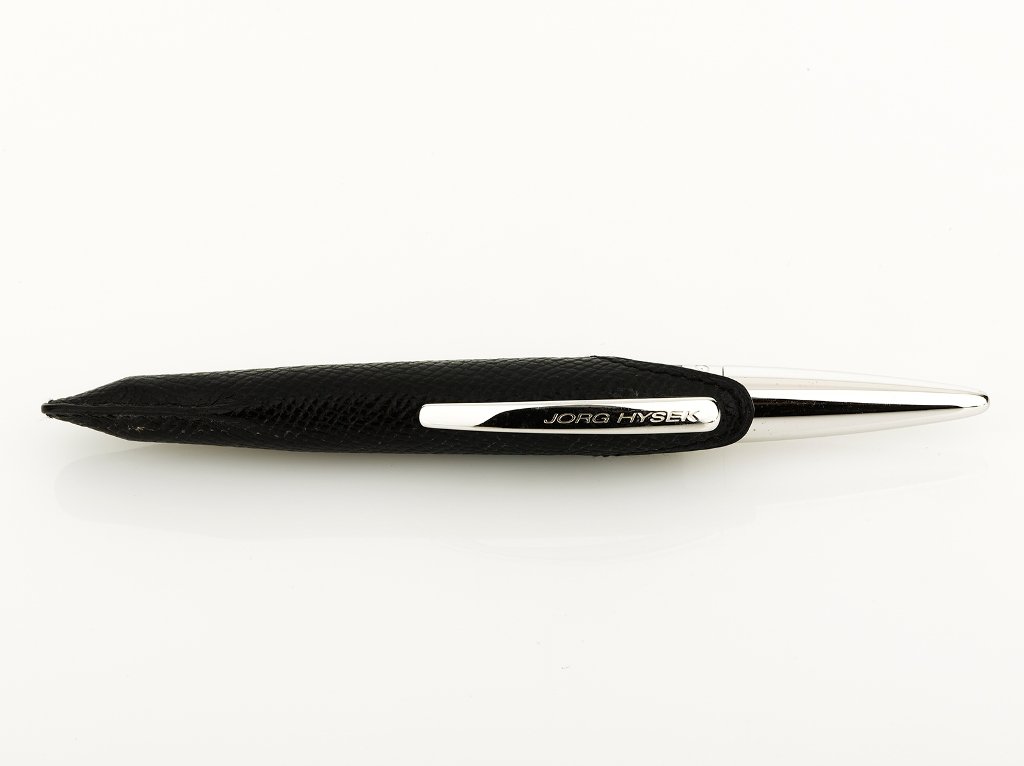 Jorg Hysek: Jorg Hysek dark grey carbon fibre roller ball pen, with original leather case