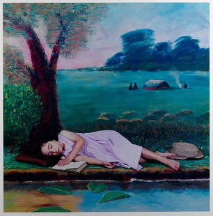Polixeni Papapetrou (b. 1960), Olympia as Alice Dreamin: Polixeni Papapetrou (b. 1960), Olympia as Alice Dreaming by the Riverbank 2003 type C photograph, edition: 2/6, signed, dated and inscribed verso (behind backing), label attached verso with artist nam