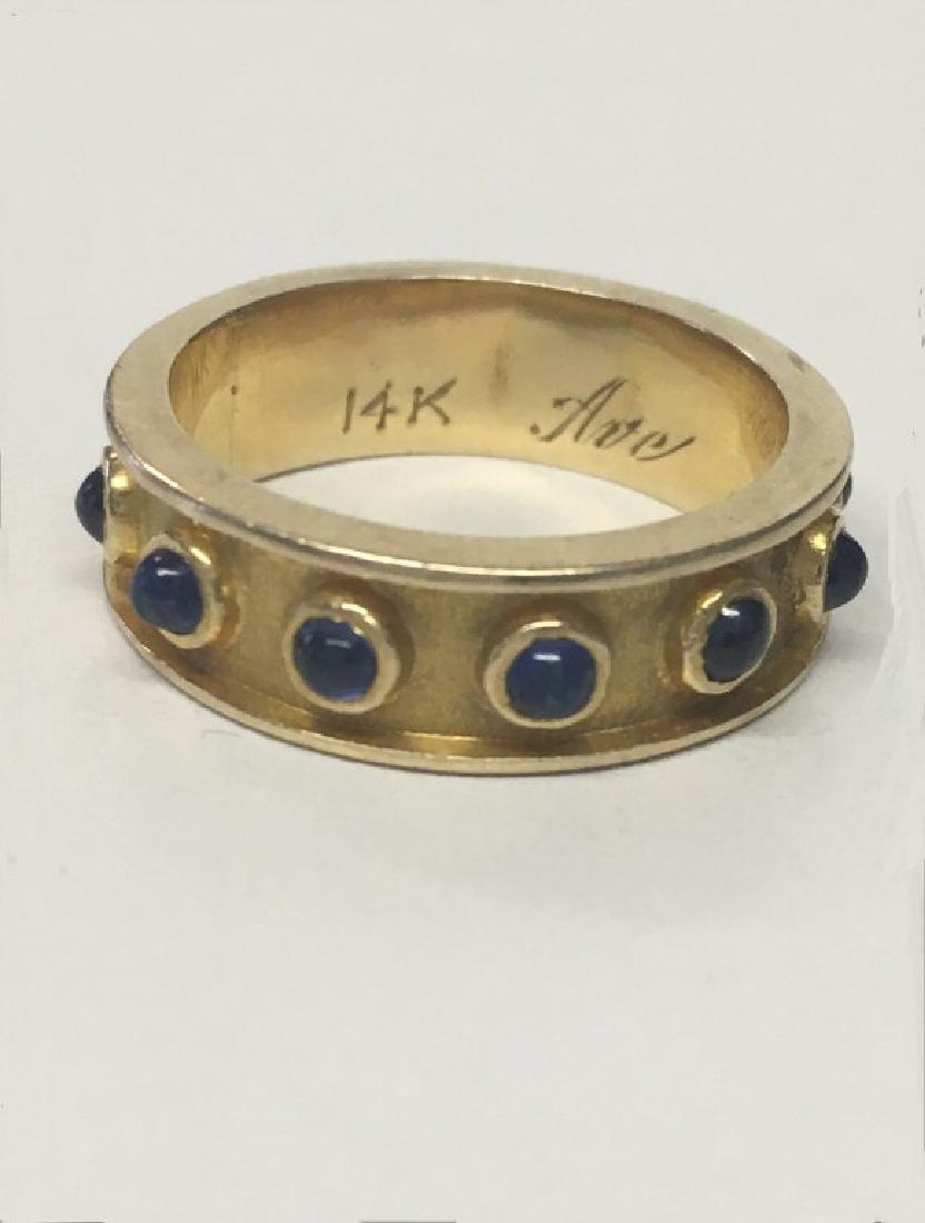 14K YELLOW GOLD & SAPPHIRE ROSARY RING (1 of 8)
