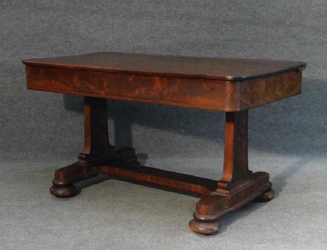 DUNCAN PHYFE DINING TABLE C. 1840: 29" WIDE X 51 3/4" LONG CLOSED (EXTENDS TO 104 1/2" LONG W/ LEAVES)