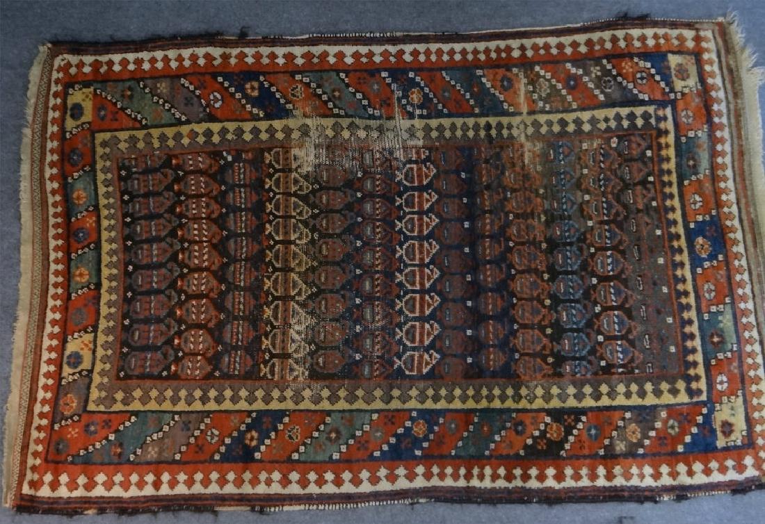 SEMI ANTIQUE KURDISH CAUCASIAN AREA RUG (1 of 5)