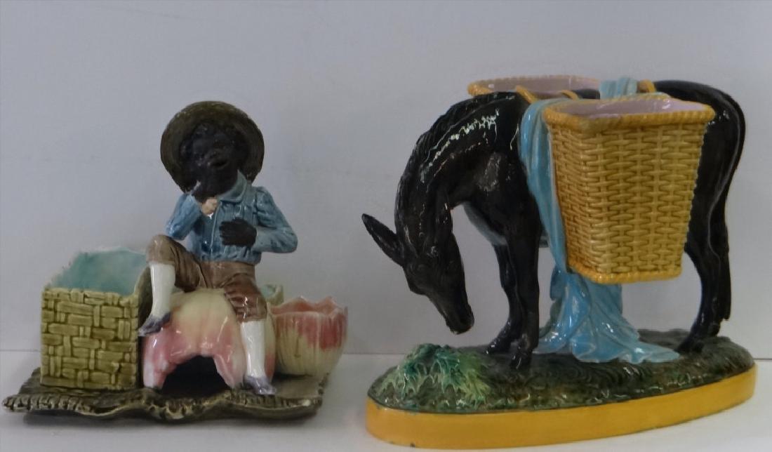 2 CONTINENTAL MAJOLICA FIGURAL SMOKING STANDS (1 of 6)
