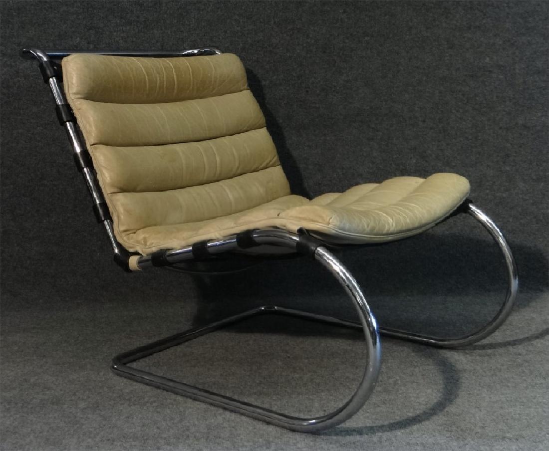 MODERN CHROME & LEATHER CHAIR DESIGNED BY (1 of 5)