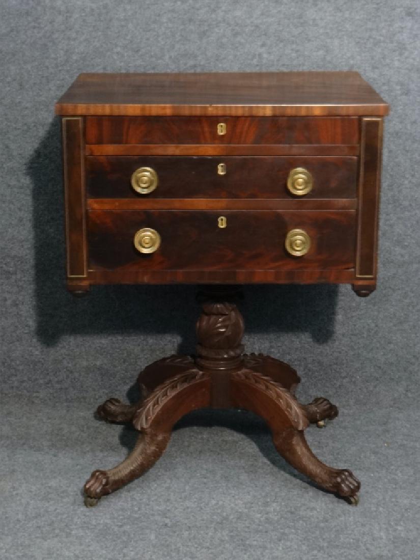 CLASSICALLY CARVED LATE FEDERAL WORK TABLE W/ (1 of 9)