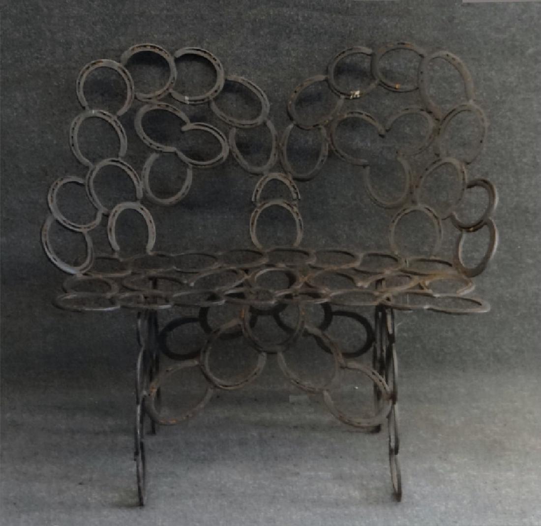 IRON HORSE SHOE BENCH 38 1/2' LONG X 21 1/2" X (1 of 7)