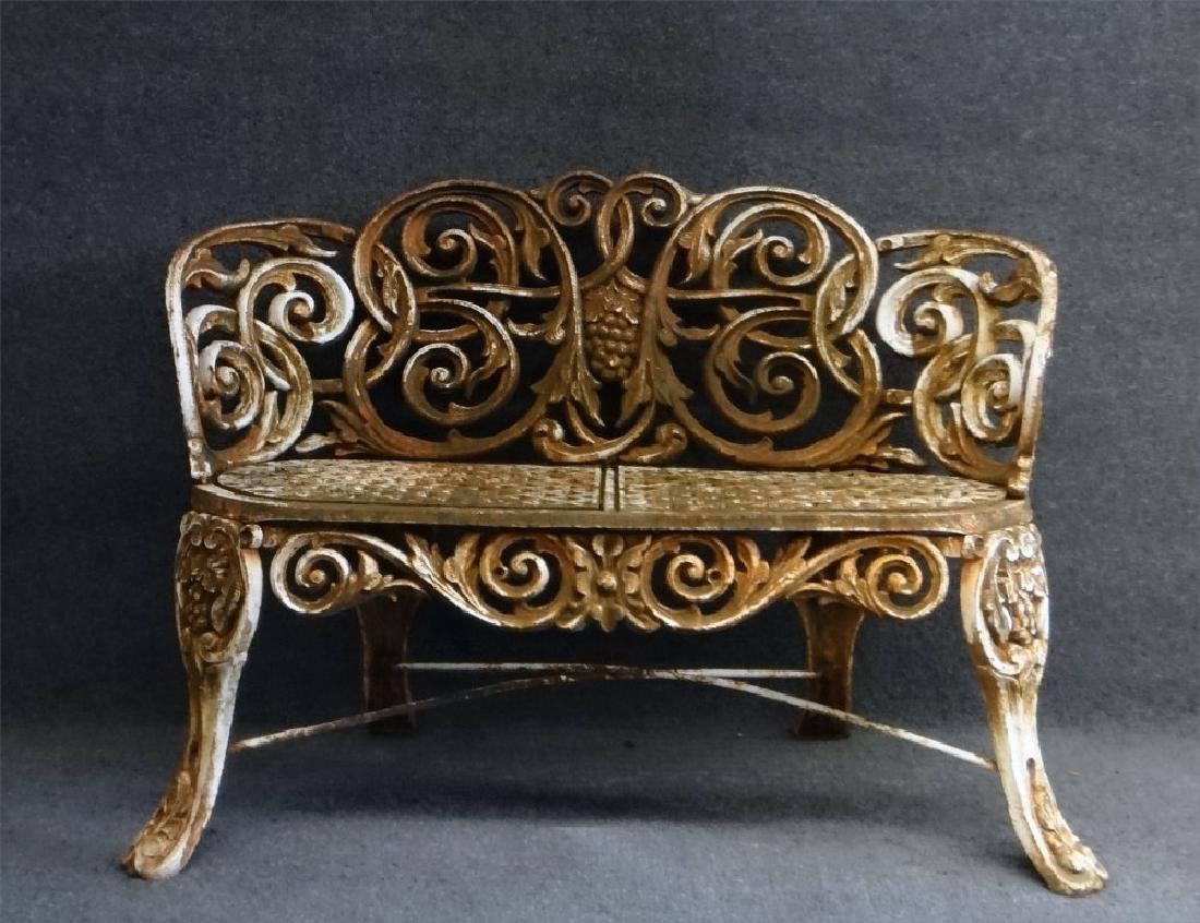 VICTORIAN CAST IRON ROCOCO STYLE BENCH (1 of 9)