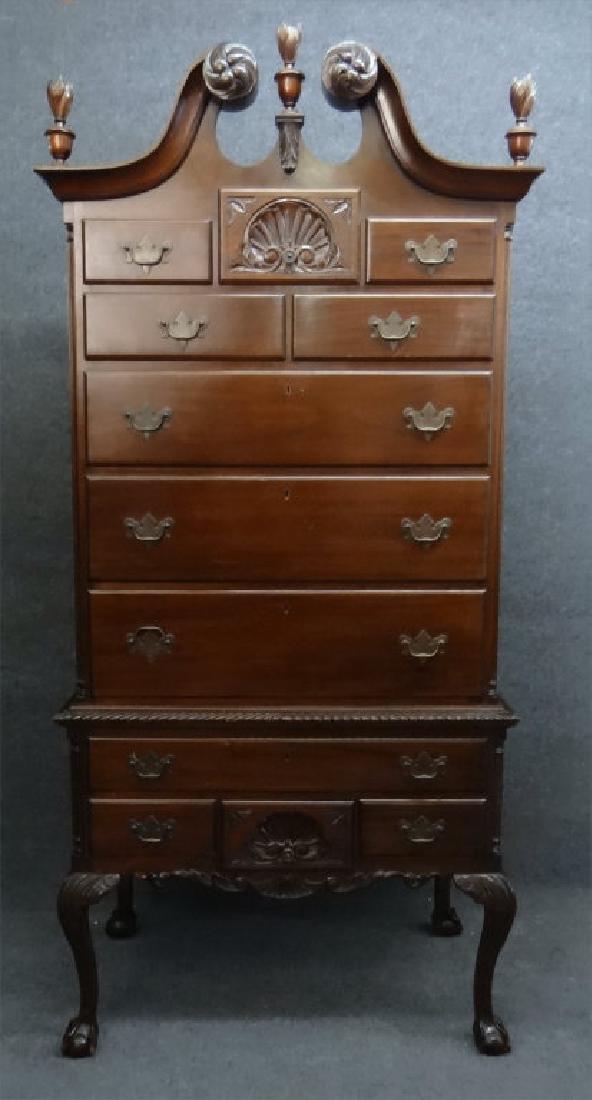 20THC. MAHOGANY CHIPPENDALE STYLE HIGHBOY (1 of 5)