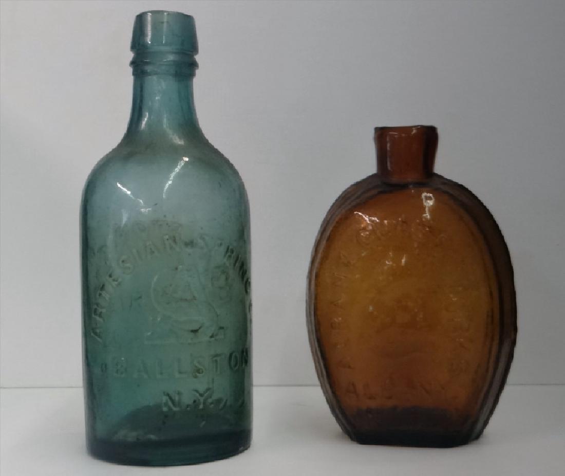 albany glass works flask ballston spa bottle albany glass works