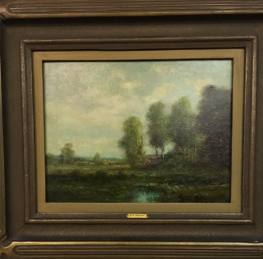 O/C "BARBIZON LANDSCAPE" SGND MINOR: O/C "BARBIZON LANDSCAPE" SGND MINOR (ROBERT C. MINOR) IN ORIGINAL FRAME 10" X 13"
