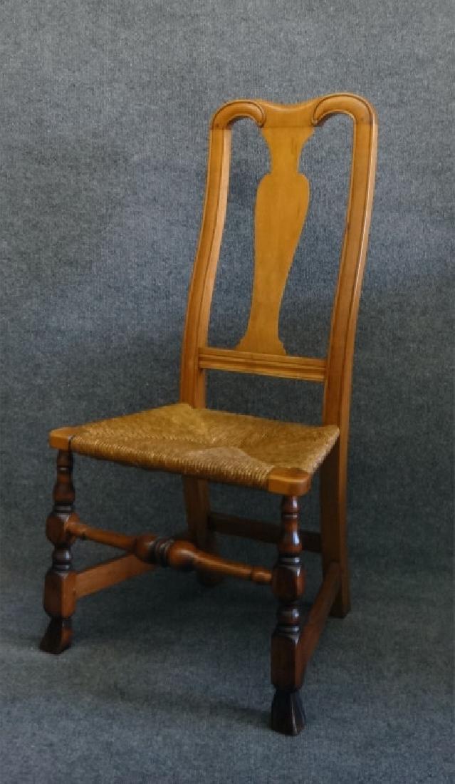 18THC. NEW ENGLAND QUEEN ANNE CHAIR