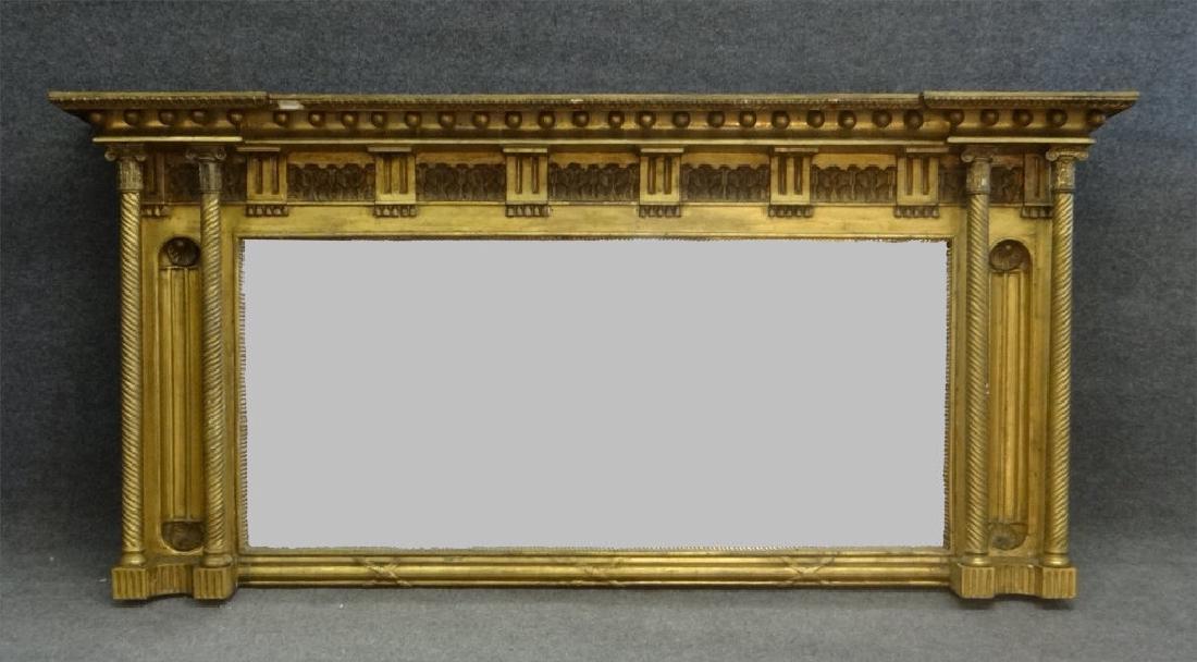 FEDERAL GILDED OVERMANTLE MIRROR W/ ACANTHUS LEAF (1 of 7)