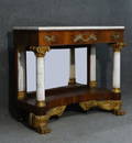 19THC. AMERICAN CLASSICAL PIER TABLE MARBLE COLUMNS