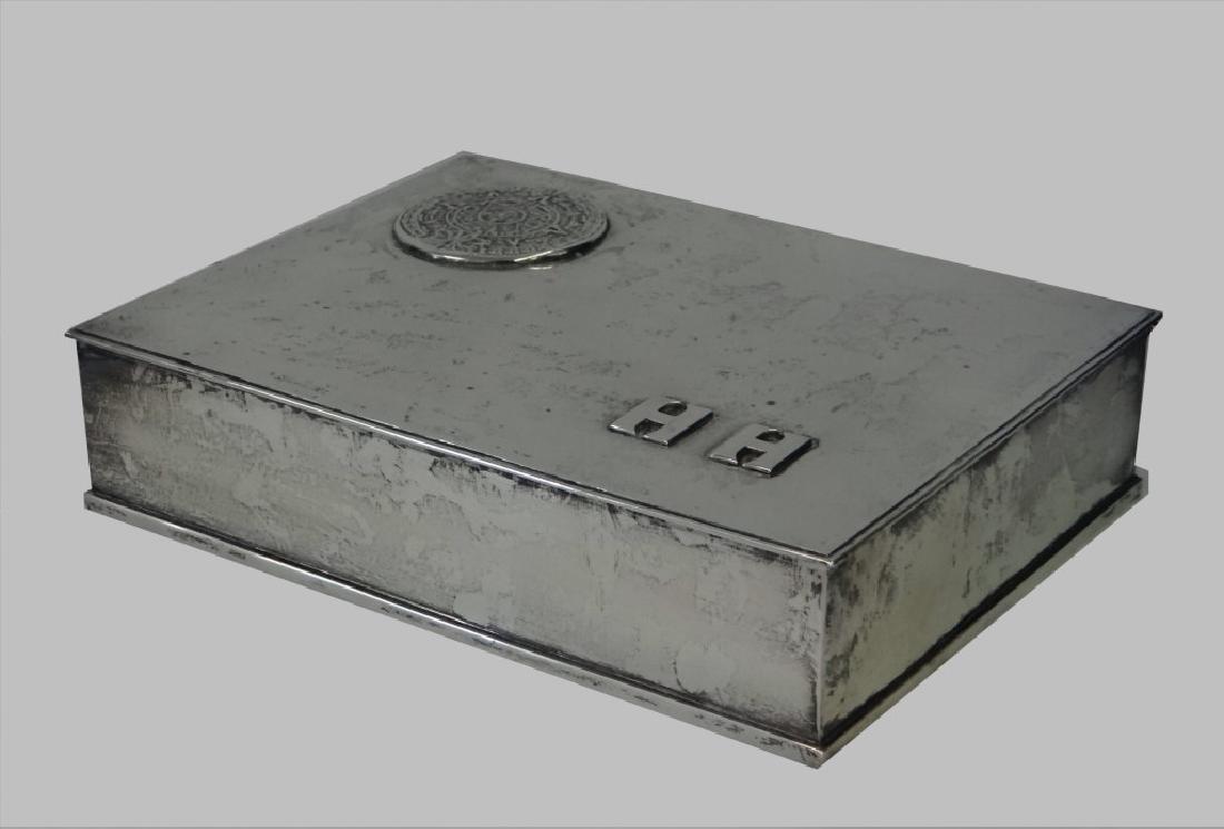 STERLING SILVER CIGAR & CIGARETTE BOX SGND AVA, (1 of 6)