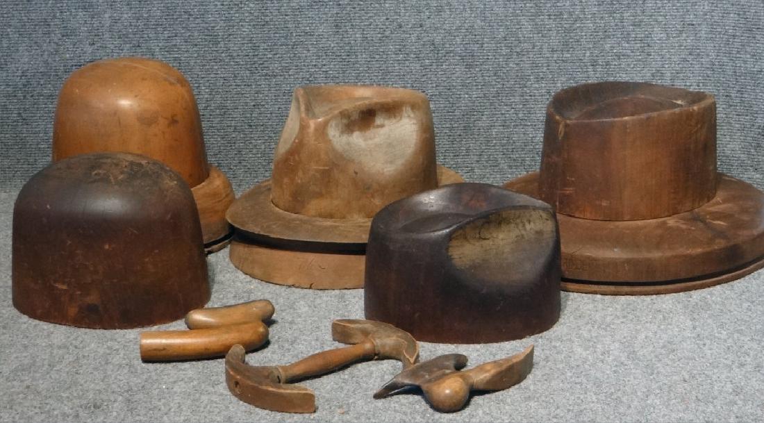 GROUP OF HAT MOLDS & SHAPING TOOLS (1 of 7)