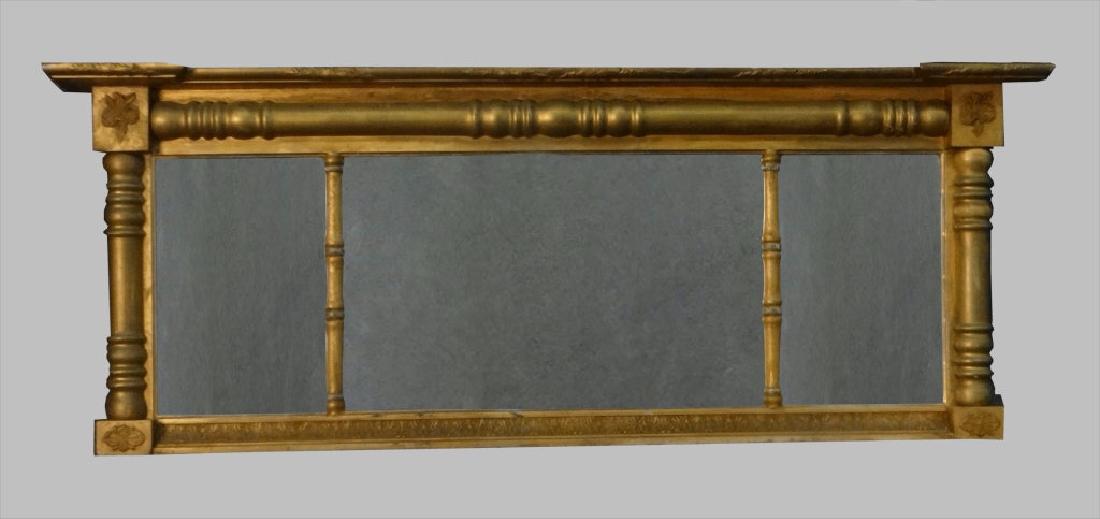 OVER MANTLE MIRROR C. 1840 IN 3 SECTIONS (1 of 4)