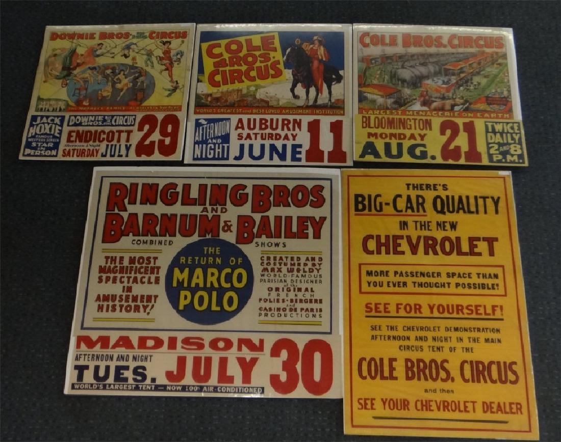 5 VINTAGE CIRCUS POSTERS: DOWNIE BROS. , 3 COLE (1 of 6)