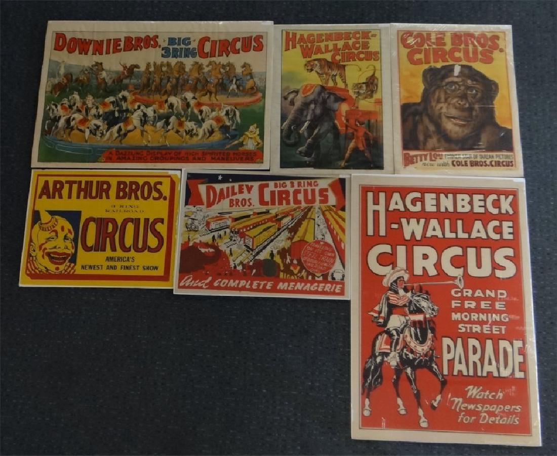 6 VINTAGE CIRCUS POSTERS: DOWNIE BROS., COLE BRO., (1 of 7)