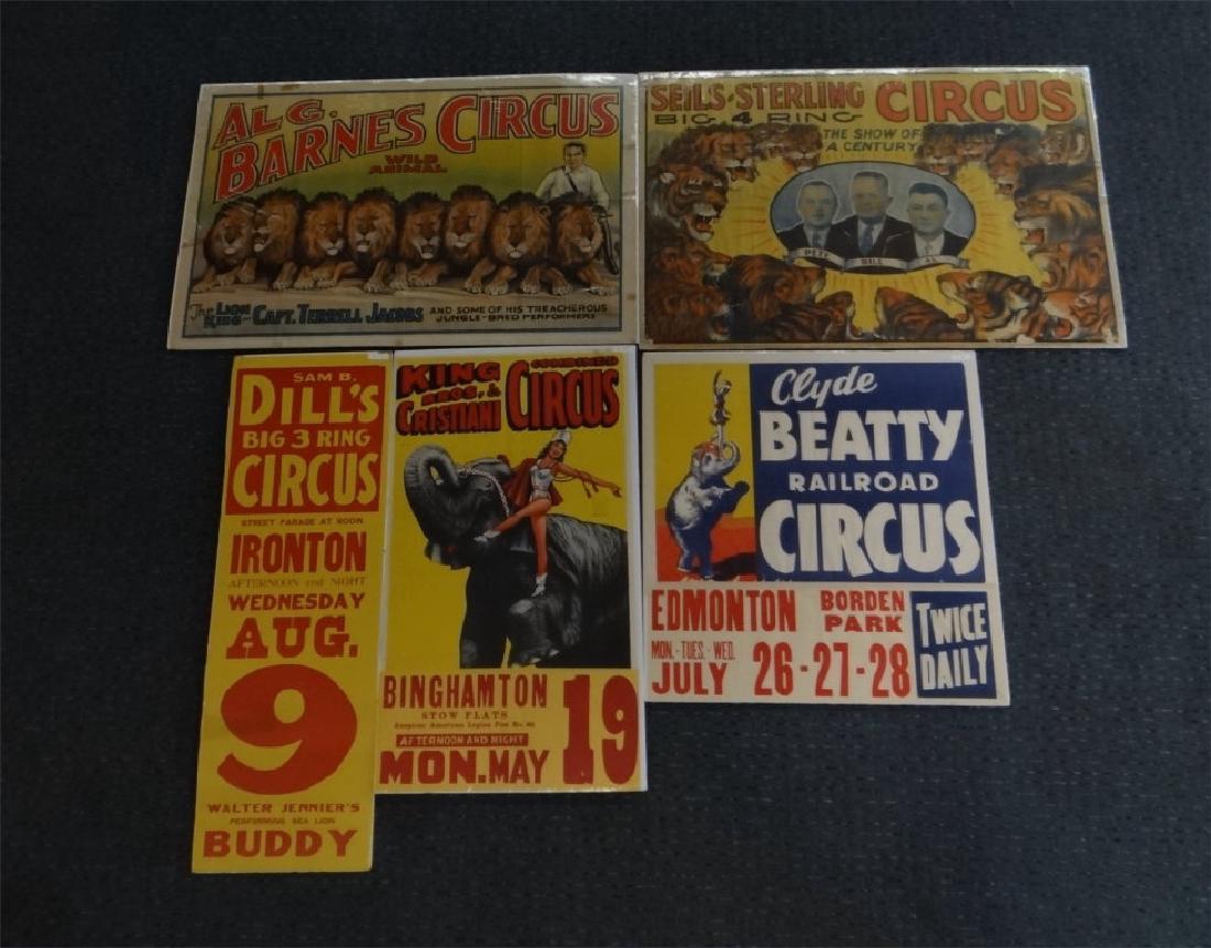 5 VINTAGE CIRCUS POSTERS: AL G. BARNES, KING BROS& (1 of 6)