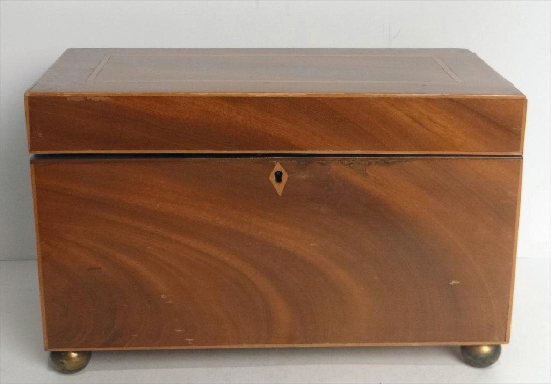 ENGLISH MAHOGANY TEA BIN 10 3/4" X 5 3/4" X 6 7/8" (1 of 6)
