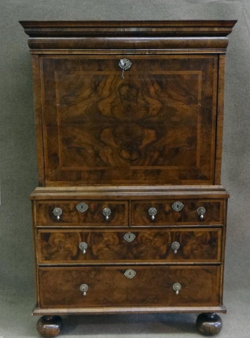 QUEEN ANNE PERIOD WALNUT WRITING DESK / BUREAU (1 of 9)