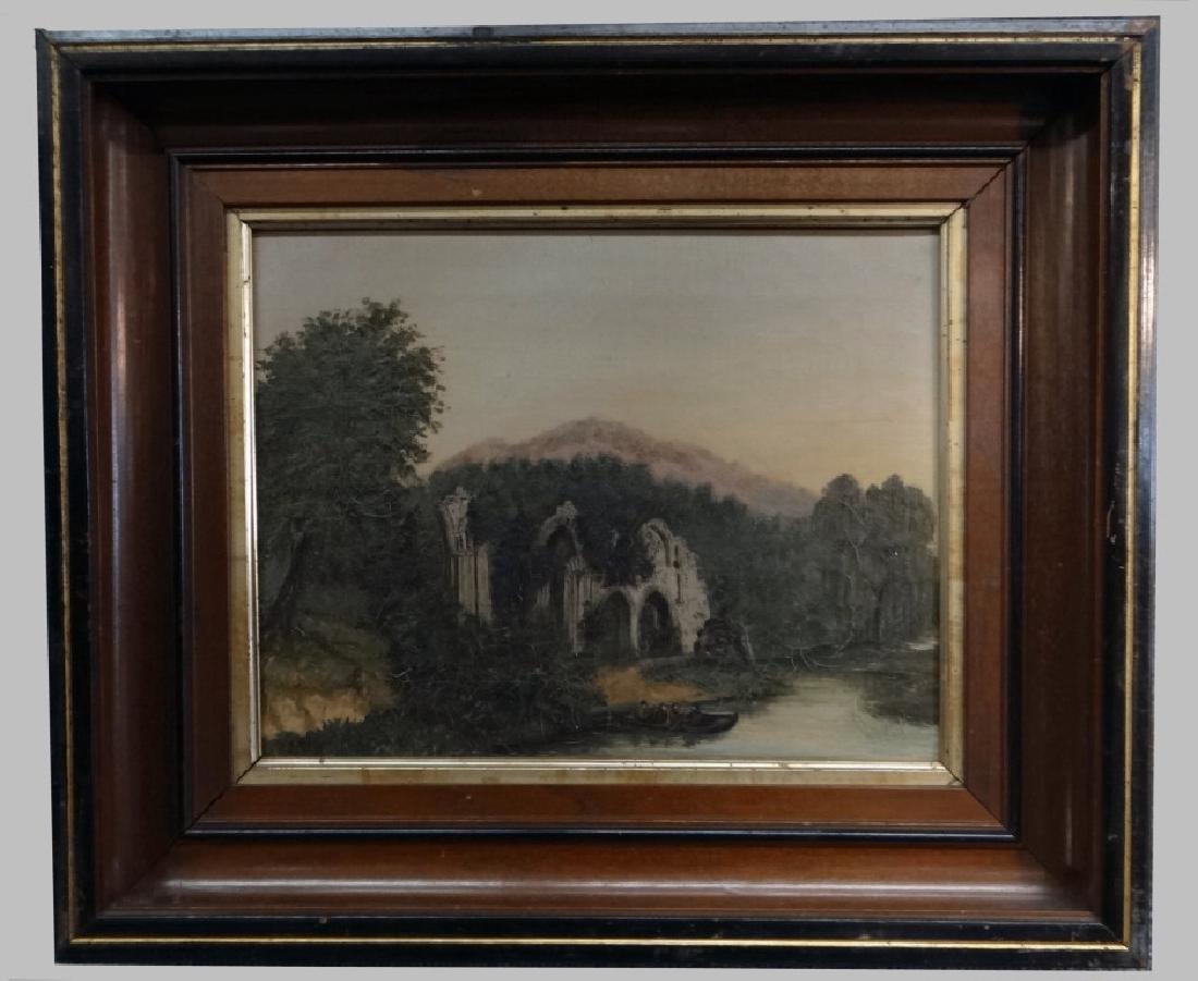 19THC. O/C "RUINS OF ABBEY" AMERICAN SCHOOL, UNSGD (1 of 3)