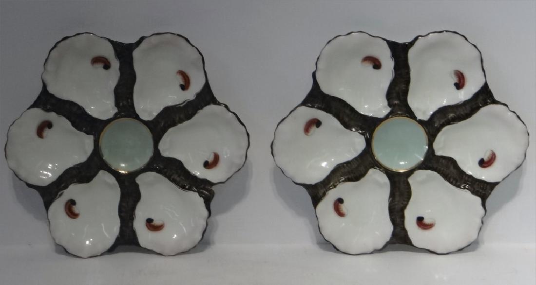 PR OF HAND PAINTED HAVILAND LIMOGES OYSTER PLATES (1 of 4)