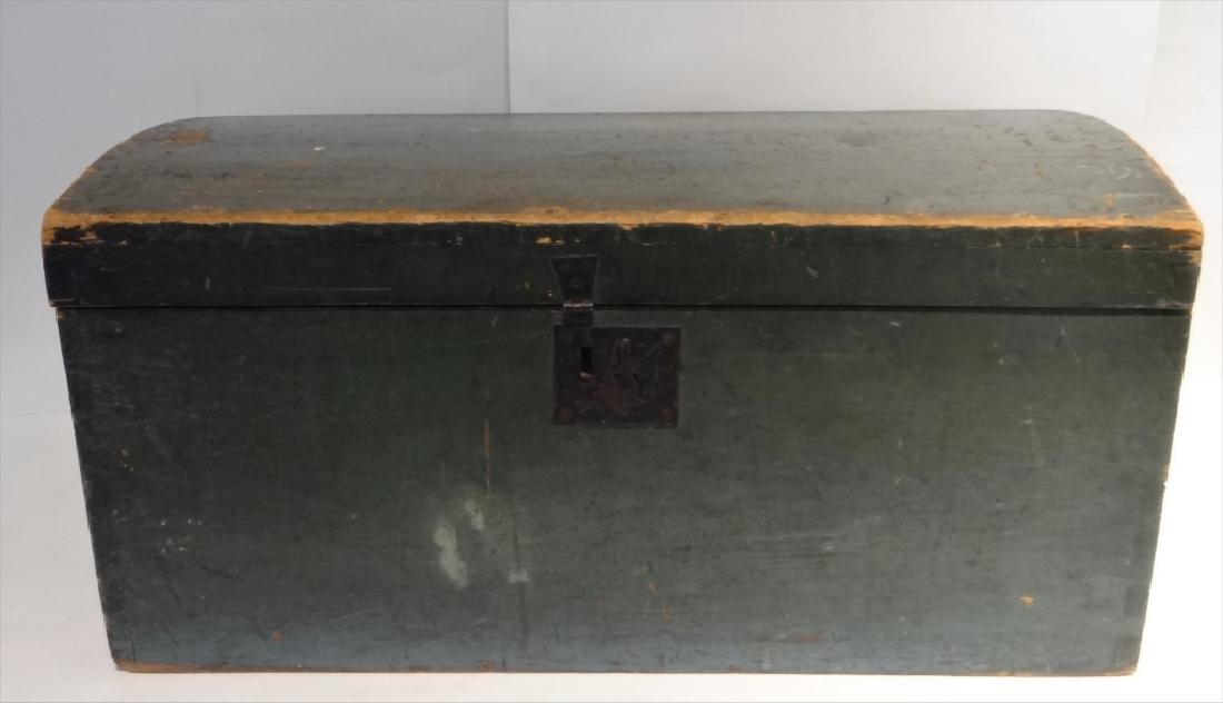 BLUE PAINTED STORAGE BOX 27" X 13 1/2' X 13" (1 of 5)