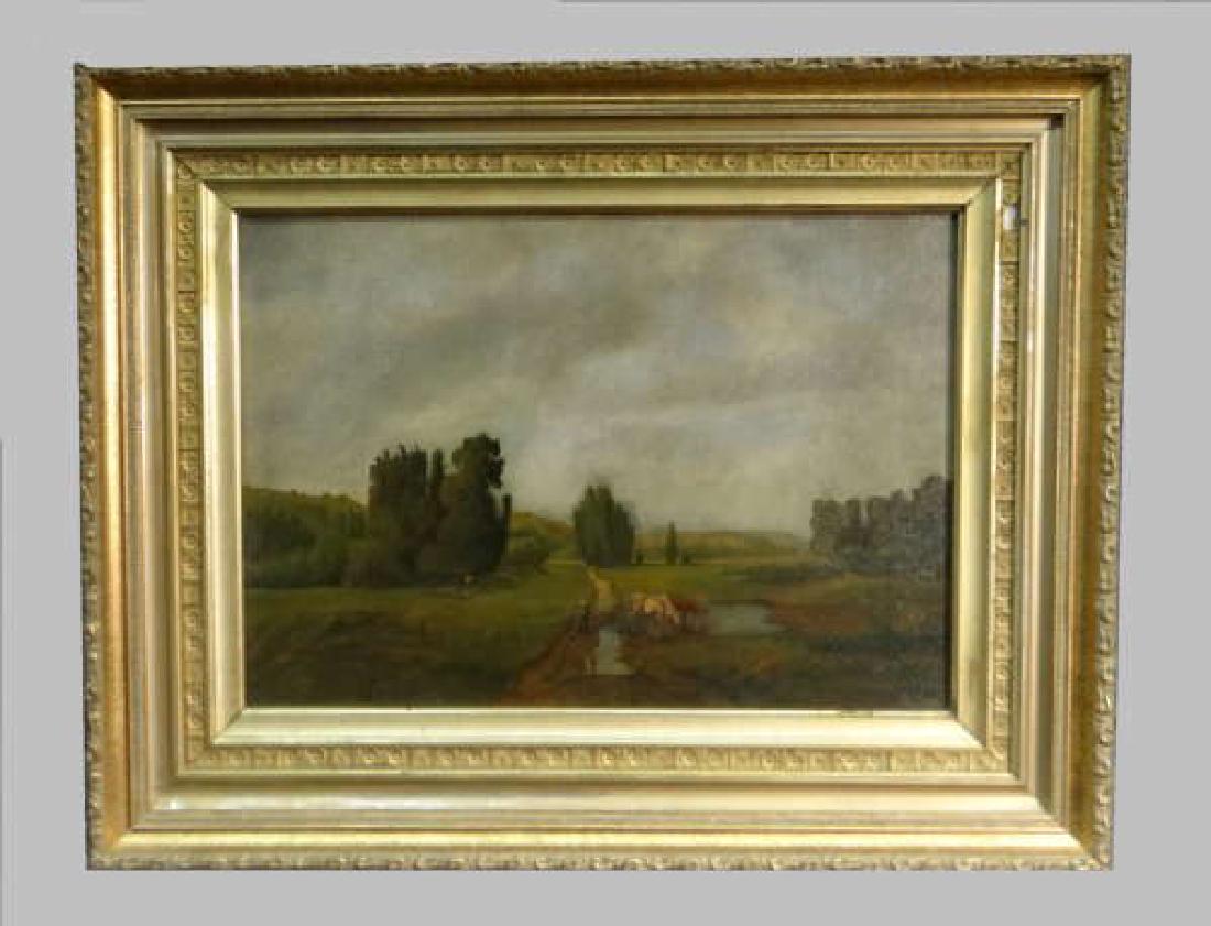 O/C PENNSYLVANIA LANDSCAPE W/ COWS & FIGURES (1 of 4)