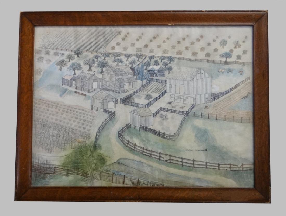 WATERCOLOR FARM SCENE "ZEHNER HOMESTEAD" (1 of 7)