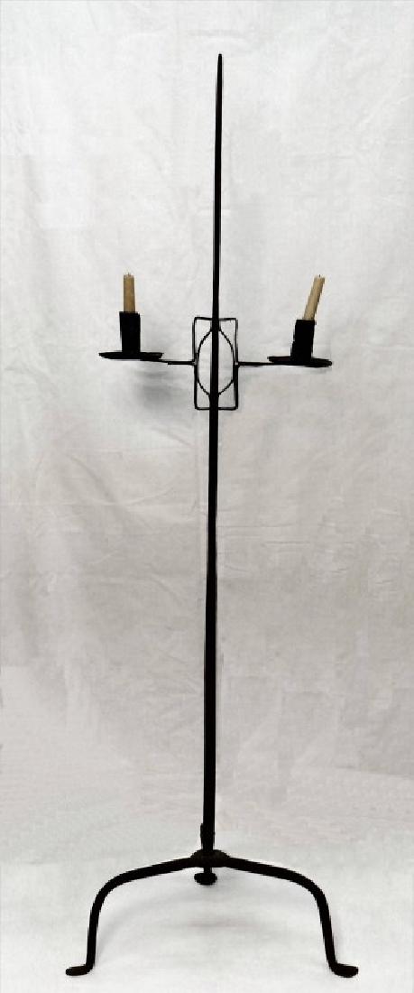 HAND WROUGHT IRON 2 LIGHT FLOOR CANDLE LAMP (1 of 4)
