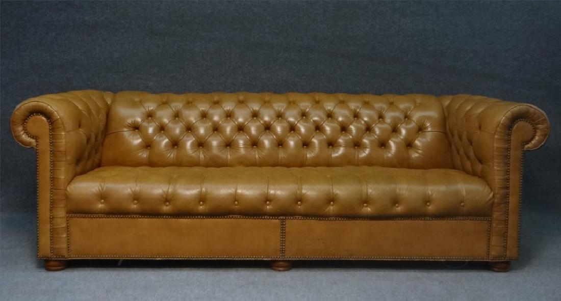 CHESTERFIELD BUTTON BACK SOFA IN LEATHERETTE (1 of 4)