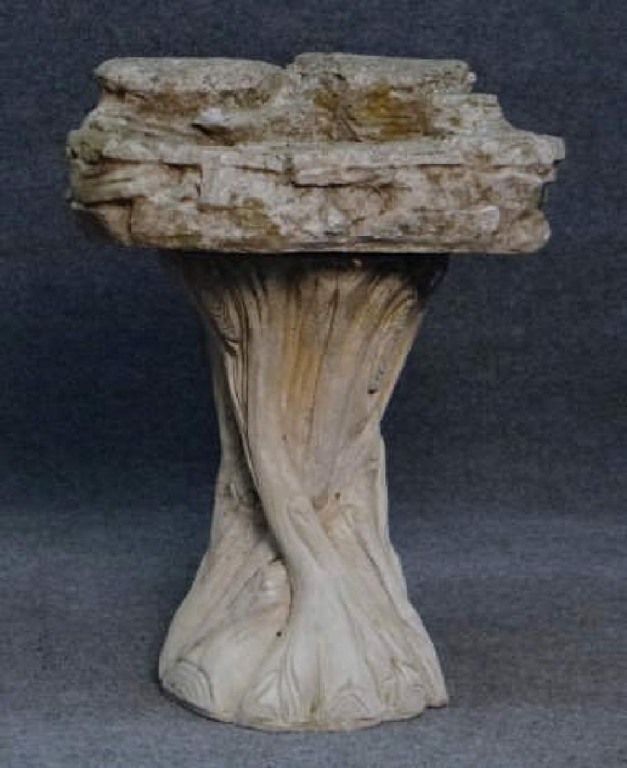 FAUX BOIS CAST STONE BIRD BATH 26" X 19" X 17 1/4" (1 of 4)