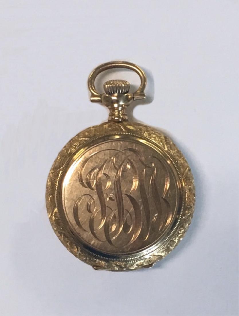 14KT ELGIN HUNTING CASE POCKET WATCH W/ ENGRAVED (1 of 10)