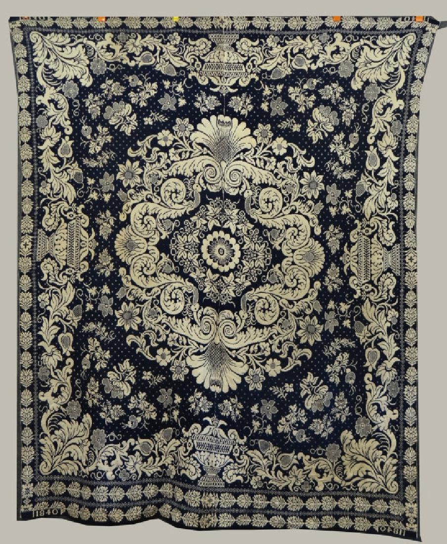 PR OF BLUE & WHITE COVERLETS 1840 & 1841: BOTH APPROX. 97" X 77"