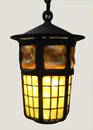 RARE TIFFANY GEOMETRIC & TURTLEBACK TILE LANTERN