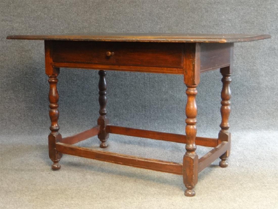 STRETCHER BASE 1 DRAWER TAVERN TABLE W/ (1 of 4)