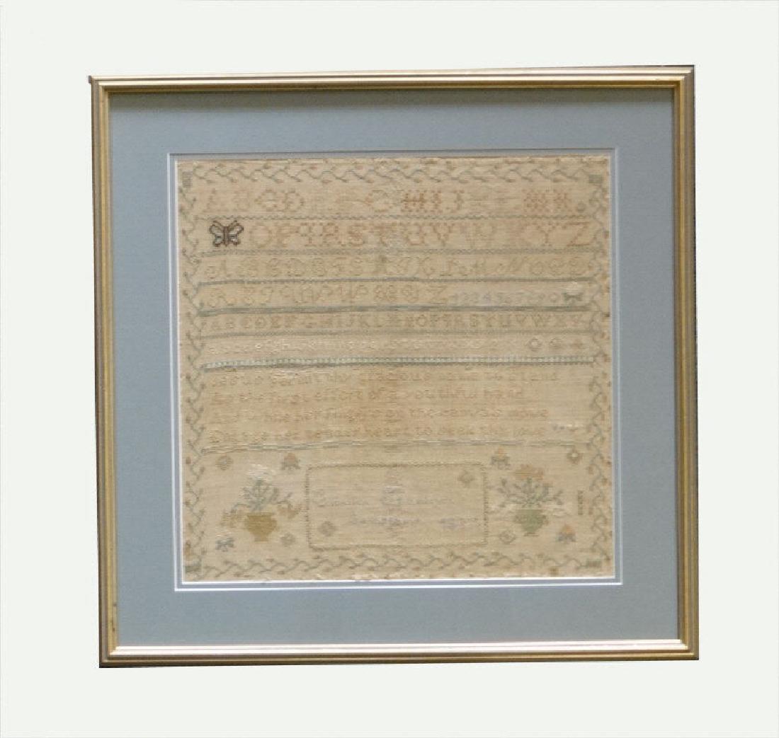 AMERICAN SAMPLER BY EMELLA STANLEY, 1837 (DMG): 23 1/2" X 24"