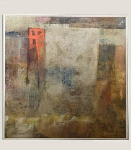 O/C STANLEY BATE "CULLERA" ABSTRACT WORK: 42 1/2" X 42"