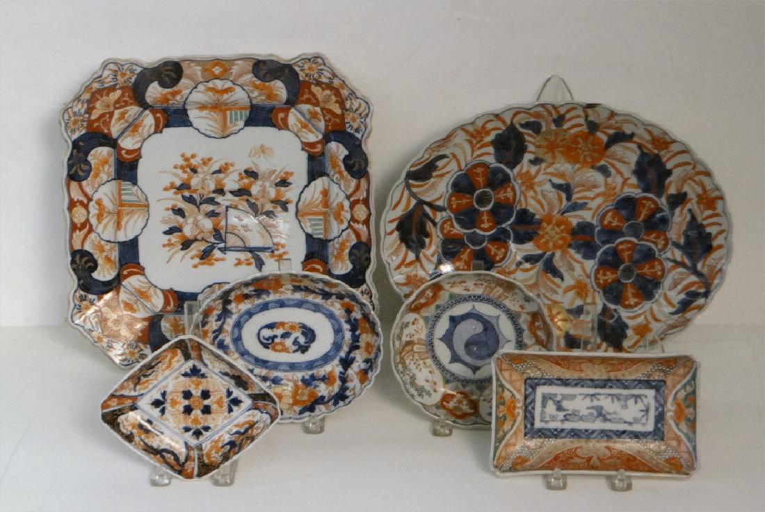 6 PCS.  19THC. IMARI PORCELAIN LARGEST 13 3/4" (1 of 15)