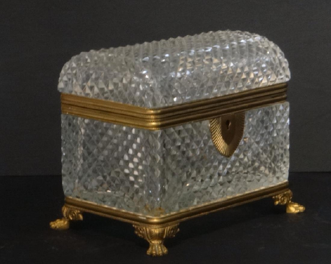 FRENCH CUT CRYSTAL DOME LIDDED BOX W/ FIRE GILDED (1 of 7)