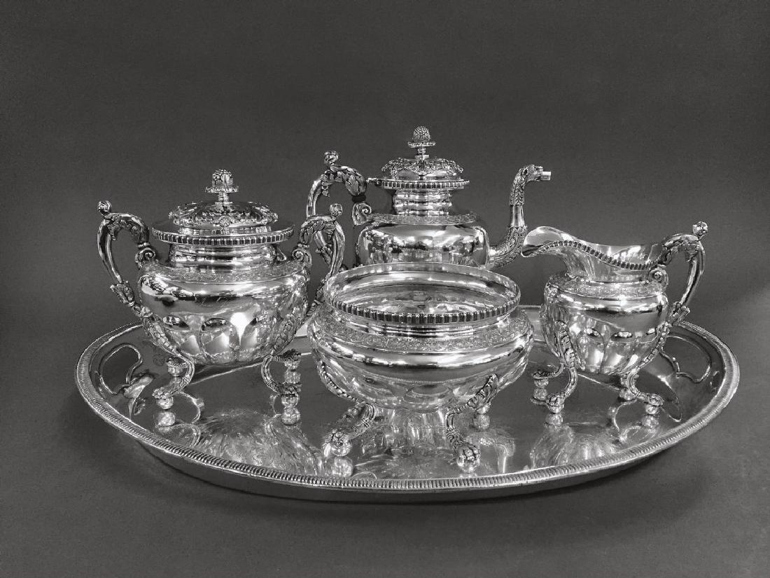 EXCEPTIONAL COIN SILVER TEA SET BY WILLIAM THOMSON (1 of 16)
