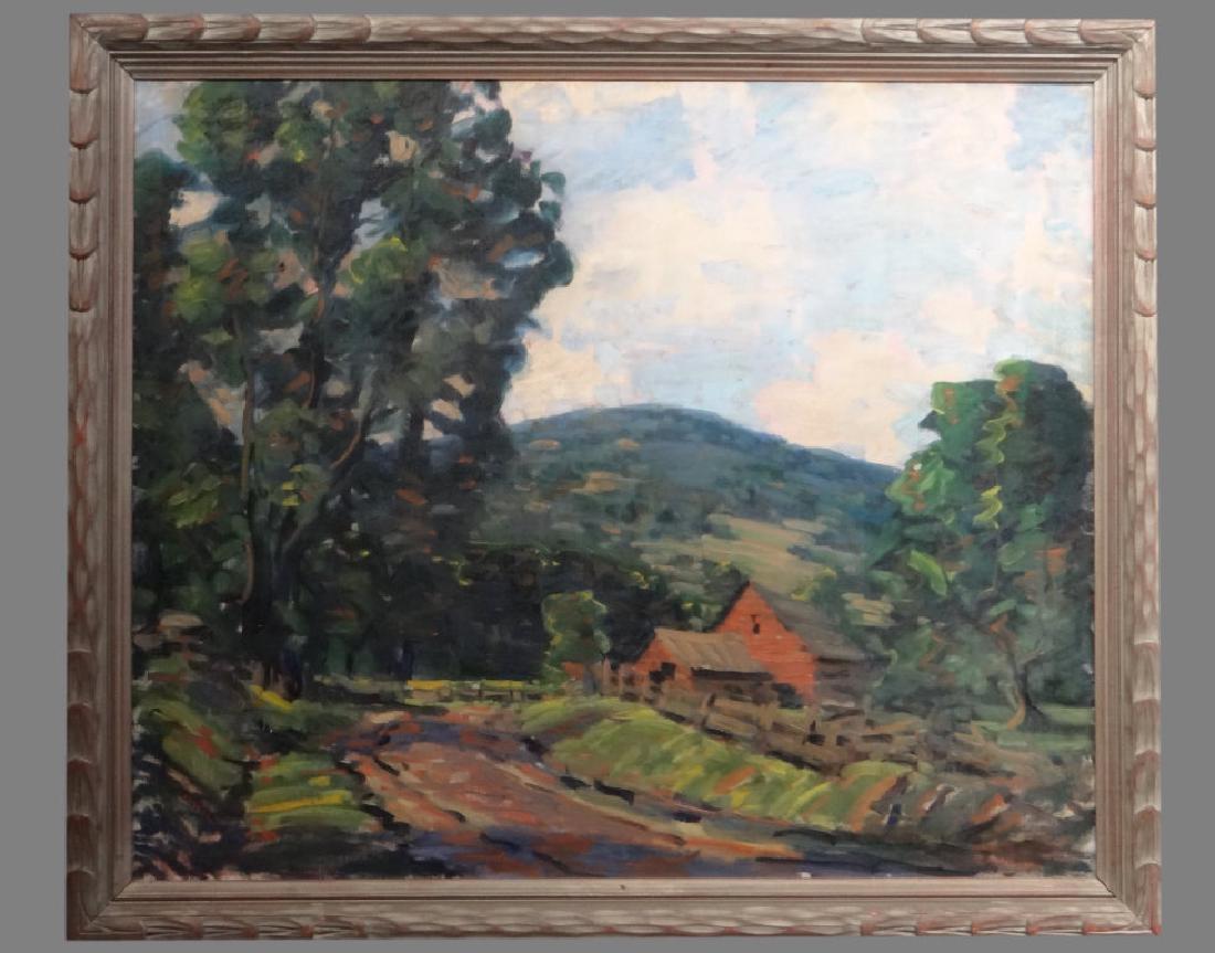 O/C "HUDSON VALLEY LANDSCAPE" SGND RACHEL HARTLEY: IN VERSO (30" X 36")