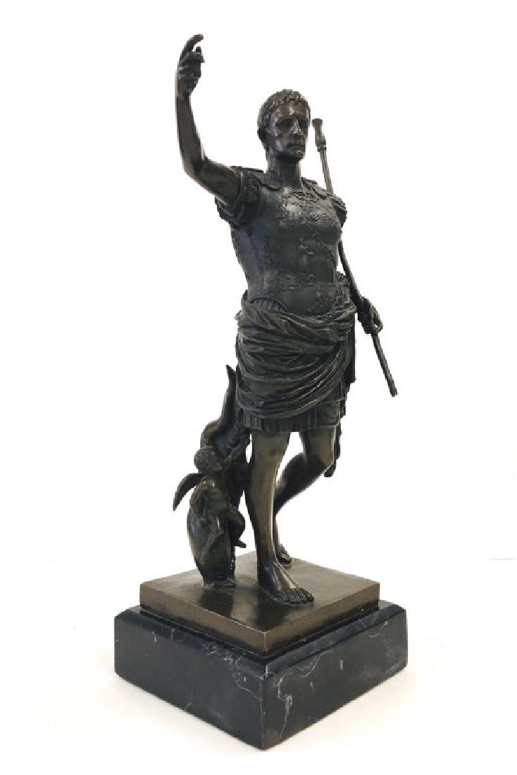 19THC. GRAND TOUR BRONZE OF CESAR AUGUSTUS: 12 1/8" TALL