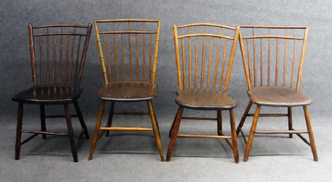 ASSEMBLED SET 4 PLANK SEAT BIRD CAGE WINDSOR CHAIR: ASSEMBLED SET 4 PLANK SEAT BIRD CAGE WINDSOR CHAIR