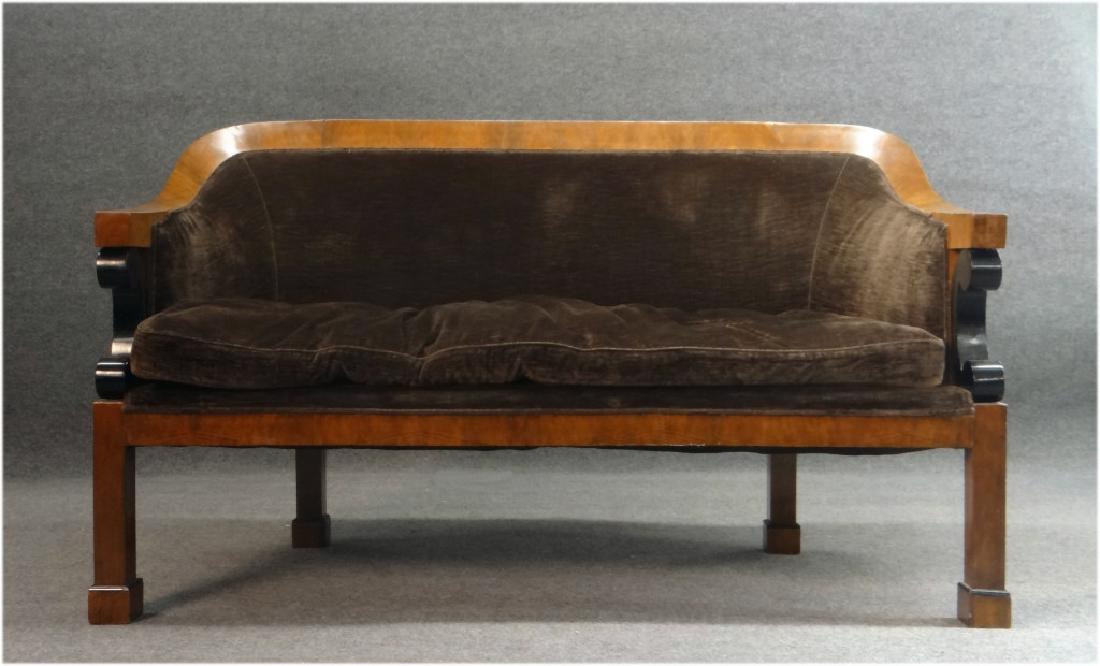 BIEDERMEIER SOFA W/ EBONIZED ELEMENTS 60" X 27" X 36": BIEDERMEIER SOFA W/ EBONIZED ELEMENTS 60" X 27" X 36" TALL