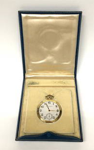 PATEK PHILIPPE 18KT GOLD POCKET WATCH C.1935 IN: PATEK PHILIPPE 18KT GOLD POCKET WATCH C.1935 IN ORIGINAL CASE