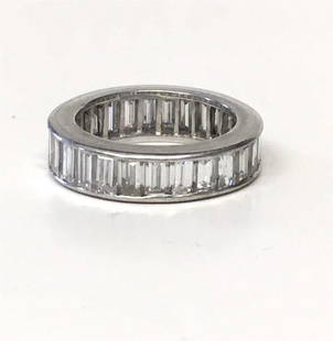 APPROX. 5 1/4 CTW DIAMOND ETERNITY BAND CHANNEL CUT,: APPROX. 5 1/4 CTW DIAMOND ETERNITY BAND CHANNEL CUT, BEZEL SET (3.9 DWT)